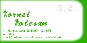 kornel molcsan business card